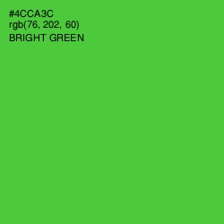 #4CCA3C - Bright Green Color Image